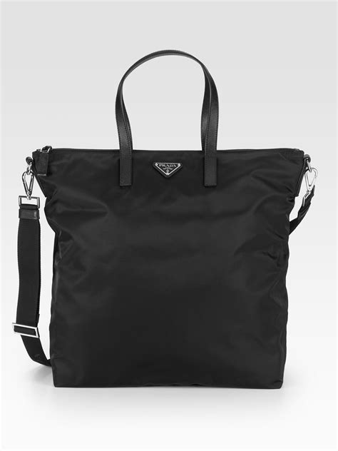 prada monochrome tote bag small black|prada tote bags nylon.